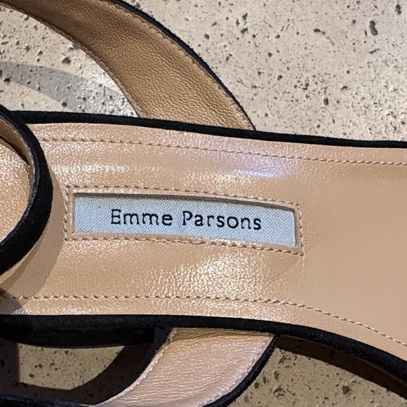 BNWOT Elegant Black & Blue Block Suede Strappy Sandals by Emme Parsons - Picture 2 of 7